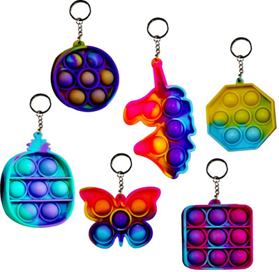 Kivya Gift For Kids Poppet Kechain Multi Design-Set Of 6 Key Chain