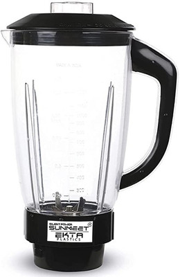 Silentpowersunmeet Juicer Jar for Mixer Grinder Juicer Jar ABS Plastic Transparent, Black Mixer Juicer Jar(1500 ml)