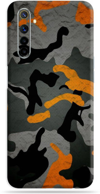 OggyBaba Realme 6, Skin Guard, An Elegant Mobile Skin(Orange Camouflage Multicolor Skin With Ultra Matte Finish)