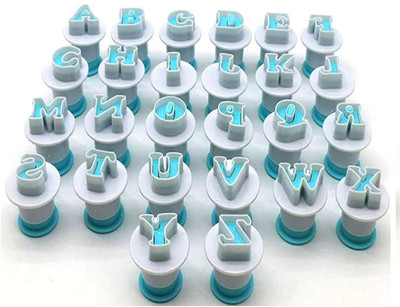 HOMEBAKERS MART A-Z Alphabet plunger Cookie Press(Pack of 26)