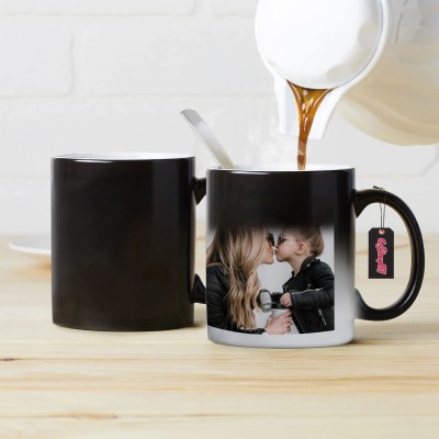 GiftZone Photo & Text Printed Cup For Birthday Gifts & Anniversary Gift Magic mug 02 Ceramic Coffee Mug(335 ml)