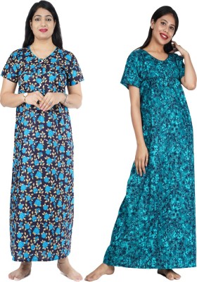 Wristy Women Nighty Set(Blue)