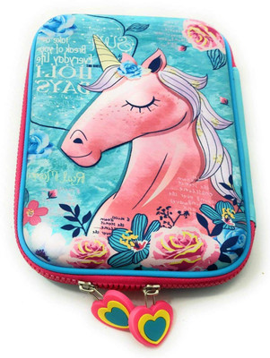 Cyrus Best Quality Unicorn Print Large Capacity Broad Hardtop EVA Case Organizer Cosmetic Bag