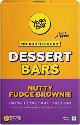 Yogabar Nutty Fudge Brownie Dessert Bar Pack of 5 Protein Bars(200 g, Nutty Fudge Brownie)