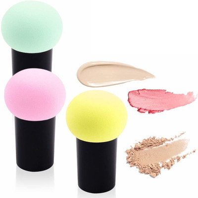 lakyou Glow Mushroom Smooth Makeup Powder Puff Clean Blender Set Of 3