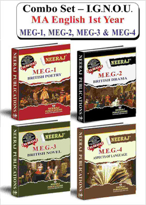 Neeraj Publication IGNOU MA ENGLISH 1st Year Set Of 4Combo Books (MEG-1,MEG-2,MEG-3,MEG-4,) In ENGLISH Medium [Flexi Bound](Paperback, A Panel Of Education)