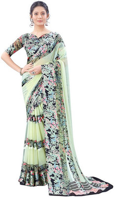 Sitanjali Printed Bollywood Georgette Saree(Cream)