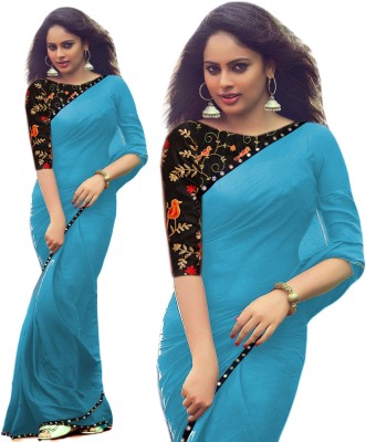 Sareez House Embroidered Bollywood Georgette Saree(Light Blue)