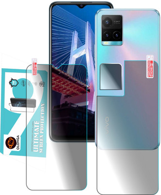 Olonga Front and Back Screen Guard for VIVO Y33s, VIVO Y33t with camera lens(Pack of 3)