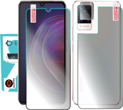 Olonga Front and Back Screen Guard for VIVO V21 5G WITH CAMERA LENS(Pack of 3)