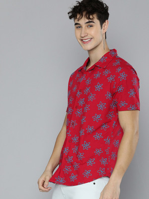 HERE&NOW Men Printed Casual Red Shirt