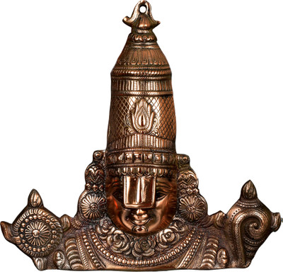 Soft Art Wall Hanging Tirupati Balaji Venkateswara Swami Murti Idol Decorative Showpiece  -  40 cm(Brass, Brown)