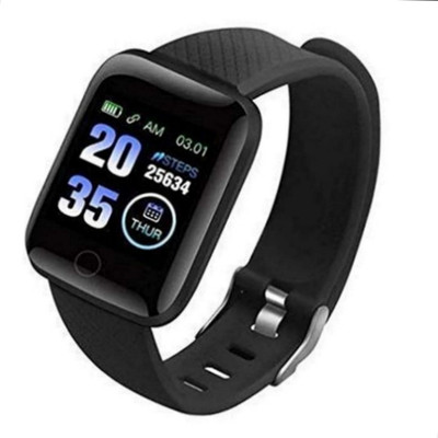 Fusion Tech LATEST ID116 SMART BLUETOOTH BAND WITH OPTICAL SENSOR Smartwatch(Black Strap, Free size)
