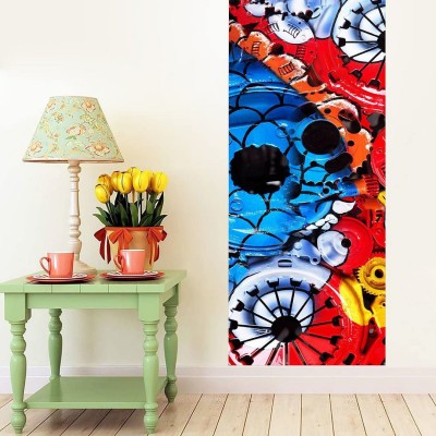 KREEPO 90 cm Door Sticker-Wallpaper Colourful Abstract Painting for Decor Your Home Door _K17 Self Adhesive Sticker(Pack of 1)