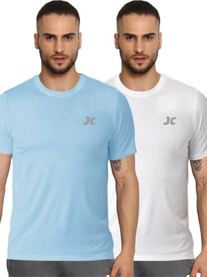Jump Cuts Solid Men Round Neck Multicolor T-Shirt