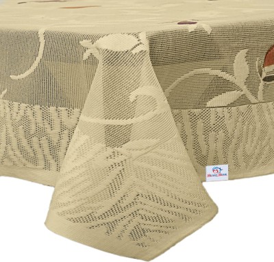 Heart Home Floral 4 Seater Table Cover(Cream, Cotton)