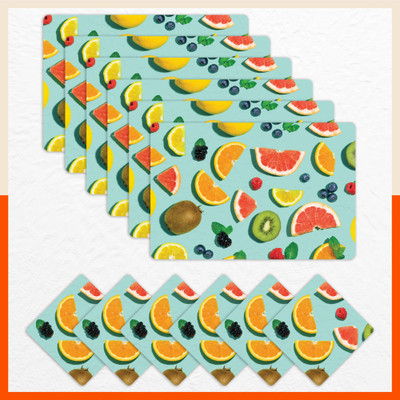 Matworks by Bathla Rectangular Pack of 6 Table Placemat(Multicolor, PVC)