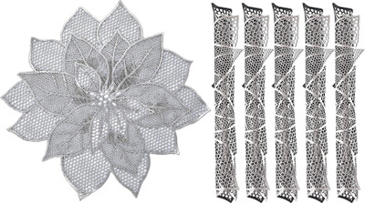 KUBER INDUSTRIES Round Pack of 6 Table Placemat(Silver, Leather)