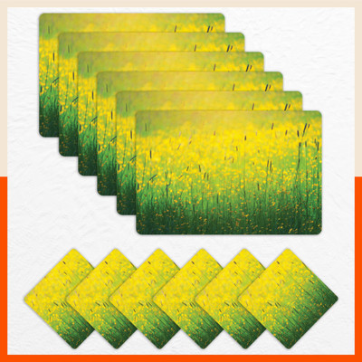 Matworks by Bathla Rectangular Pack of 6 Table Placemat(Multicolor, Plastic)