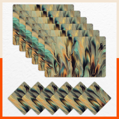 Matworks by Bathla Rectangular Pack of 6 Table Placemat(Multicolor, Plastic)