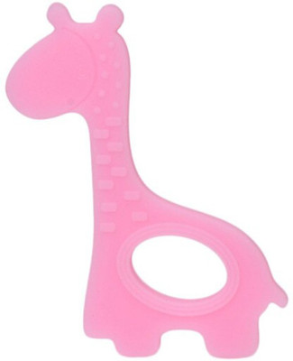 GUCHIGU Baby Teether Rattle Soothing Pacifier BPA Free Giraffe Teethers (Pink) Teether(Pink)