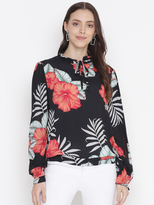 OXOLLOXO Casual Printed Women Black Top