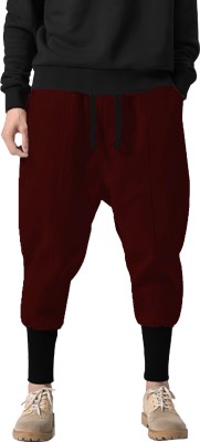 JUGULAR Solid Men Maroon Track Pants