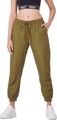 ONLY Solid Women Green Track Pants