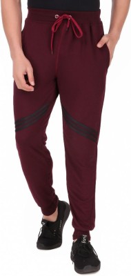 KZALCON Striped Men Maroon Track Pants