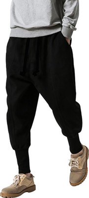 JUGULAR Solid Men Black Track Pants