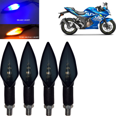 Pious Front, Rear, Side LED Indicator Light for Suzuki Universal For Bike(Amber, Blue)