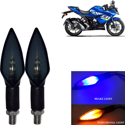 DvineAutoFashionZ Front, Rear, Side LED Indicator Light for Suzuki Gixxer SF(Amber, Blue)
