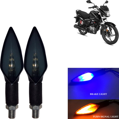 DvineAutoFashionZ Front, Rear, Side LED Indicator Light for Hero Glamour(Amber, Blue)