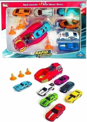 Goods collection A1 QUALITY METAL Rapid launcher with 7 die cast car (Multicolor, Pack of: 11)(Multicolor)