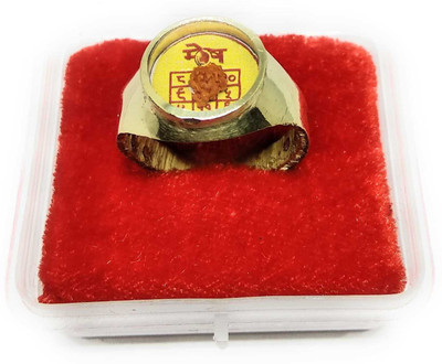 Astrosale Ashtadhatu Rudraksha Jadit Mesh ( Aries ) Rashi Ring Brass Yantra(Pack of 1)