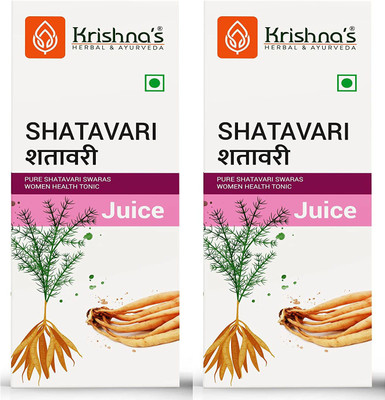Krishna's Herbal & Ayurveda Shatavari Juice | Immunity Booster | Promotes Fertility | Boosts Milk Production During Breast-feeding | High in Nutrients and Antioxidants | Pack of 2 | 500ml Each(Pack of 2, 1000)