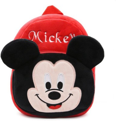 JEEBU Mickey Kids School Bag Soft Plush Backpacks Cartoon/Boy/Girl/Baby(2-5 Years) Waterproof School Bag(Red, 10 L)