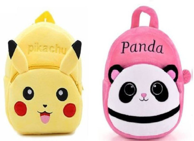 NH creation Nh_Kids School Bag Soft Plush0 panda pikachu backpack 10 L Backpack(Yellow)