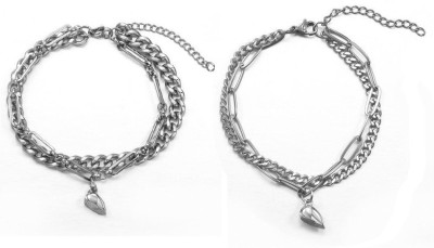 Maaword Stainless Steel Bracelet(Pack of 2)