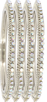 NMII Metal Zircon Bangle Set(Pack of 4)