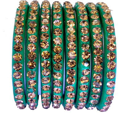 Suhagan Glass Zircon Kada(Pack of 8)