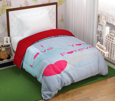 sabhya creation Printed Single, Queen, Crib Comforter for  AC Room(Cotton, i love you)