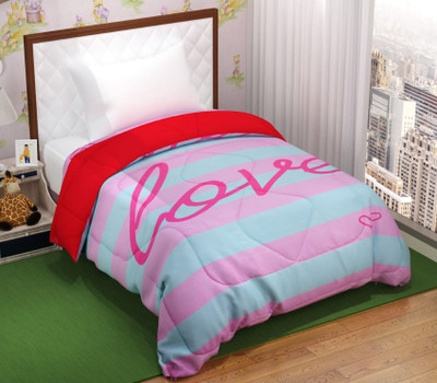 sabhya creation Printed Single Comforter for  AC Room(Cotton, Pink, Light Blue)