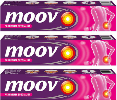 MOOV Instant Pain Relief Cream Regular - 30 g, Pack of 3 Cream(3 x 30 g)