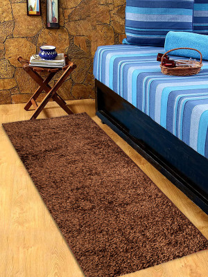 KUBER INDUSTRIES Brown Velvet Runner(2 ft,  X 4 ft, Rectangle)
