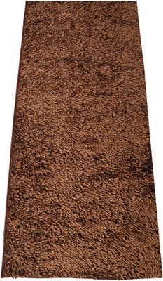 Heart Home Brown Velvet Runner(2 ft,  X 4 ft, Rectangle)