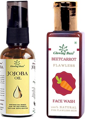 Glowing Buzz Jojoba Oil and Beetcarrot Flawless Face Wash Combo Pack(2 Items in the set)