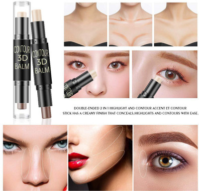 Aylily MATTE LOOK 2 IN 1 CONTOUR AND HIGHLIGHT STICK FOR WOMEN Concealer(BEIGE, 6.5 g)