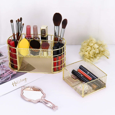oddpod 9 Compartments Metal Multipurpose Holder(Gold)