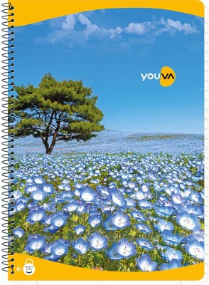 NAVNEET Youva Spiral Bound For School & College Students Pack of 2 A4 Note Book Single Line 300 Pages(Multicolor, Pack of 2)